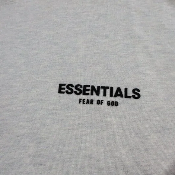 Fear of God Essentials Hoodie Mens Medium Light Oatmeal Heather Sweatshirt NEW - Picture 4 of 12